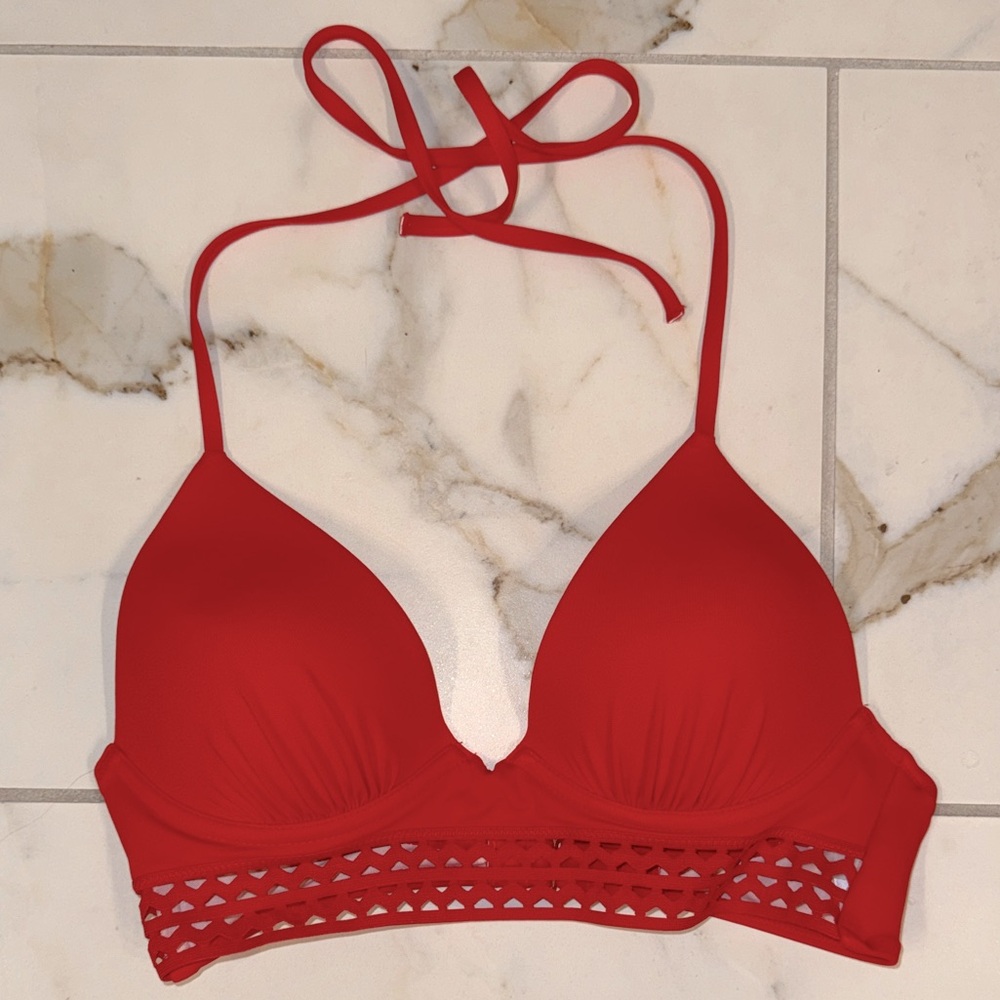 Red Halter Bikini Top-NOT WORN
